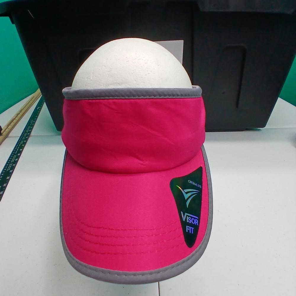 STB Caps Sun Visor OS Hot Pink Grey Trim Sporty Tennis Golf Adjustable H1